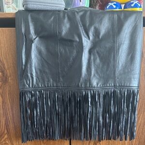 Boston Proper Black Fringe Mini Skirt